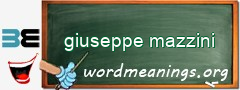 WordMeaning blackboard for giuseppe mazzini